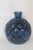 Blue Glass Round Bottle Vase Thumbprint Design 4691b For Sale - Image 10 of 16