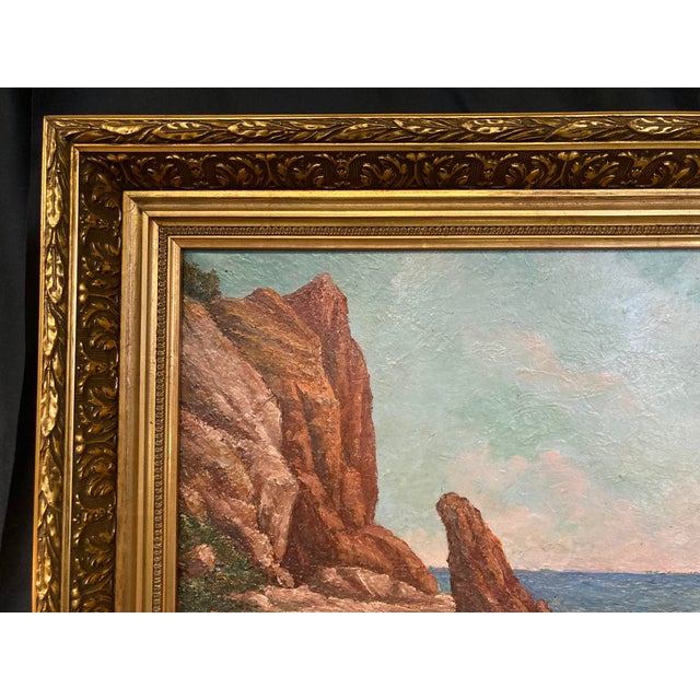 Mediterranean Seascape, 1960s, Oil on Canvas, Framed For Sale - Image 4 of 13