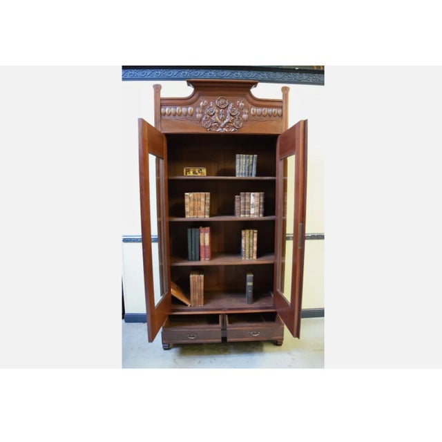 Art Nouveau Display Cabinet or Bookcase, 1900s For Sale - Image 4 of 7