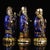 This is an impressive set of three antique gilt bronze and enamel figures representing Fu, Lu, and Shou, the three star...