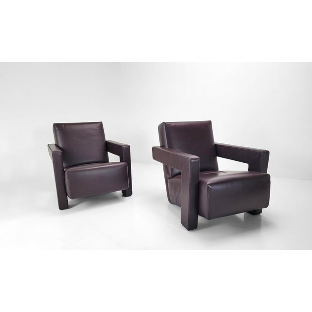 Brown Utrecht Armchairs by Gerrit Thomas Rietveld for Cassina, 2010s, Set of 2 For Sale - Image 8 of 16
