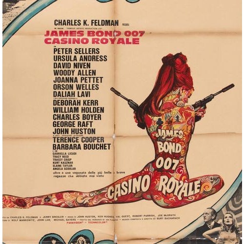 Vintage Casino Royale Psychedelic Art Film Poster, Italy, 1960s For Sale - Image 4 of 5