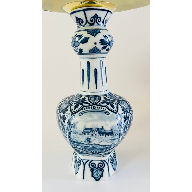 Antique Delft Knob Vase Lamp from Royal Delft For Sale - Image 3 of 7