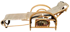 Vintage Rattan and Bamboo Lounge Chair with Magazine Holder, Italy, 1960