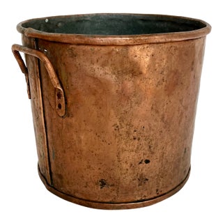 Early 1900s German Handcrafted Copper Planter Pot For Sale