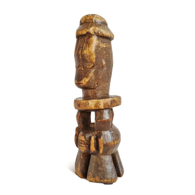 African Vintage African Colonial Wood Figure For Sale - Image 3 of 9