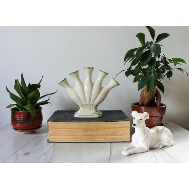 Vintage Meadow Flower five finger Tulipiere vase. Andrea by Sadek. One small chip, pictured.
