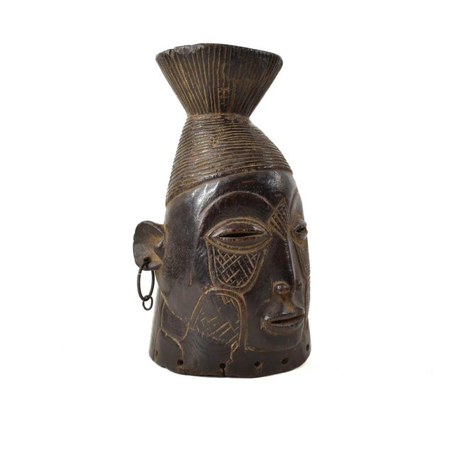 Brown Early 20th Century Mangbetu Conical Helmet Mask For Sale - Image 8 of 8