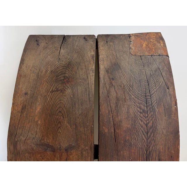 Antique 19th C Large Sculptural Primitive Wood and Inlaid Flint Stone Thresher For Sale In Kansas City - Image 6 of 9