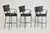 1990s Industrial Steel Counter Stools With Leather Seats, Set of 3 For Sale In Los Angeles - Image 6 of 18