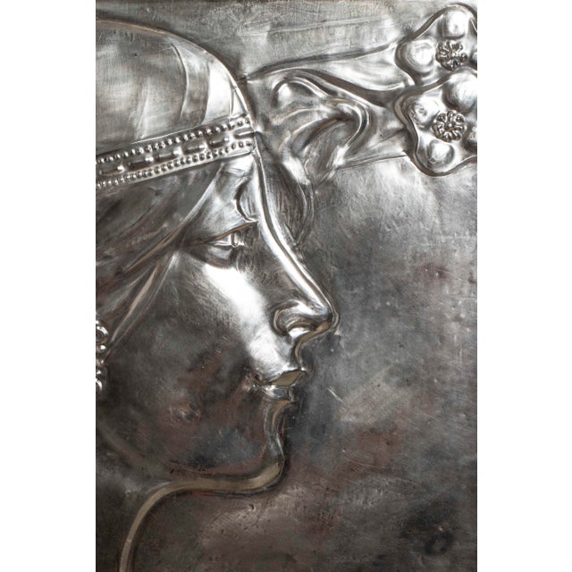 Metal Art Nouveau Secessionist Copper Panels by Georg Klimt, 1900s, Set of 2 For Sale - Image 7 of 8