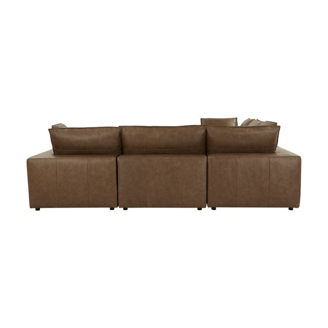 2020s Cali Brown Leather Modular L-Sectional For Sale - Image 5 of 9