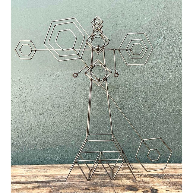 Vintage Abstract Geometric Kinetic Sculpture For Sale - Image 11 of 12