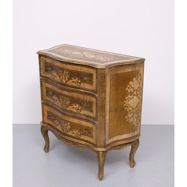 1970s Vintage Italian Wooden Florentine Chest of Drawers, 1970s For Sale - Image 5 of 9