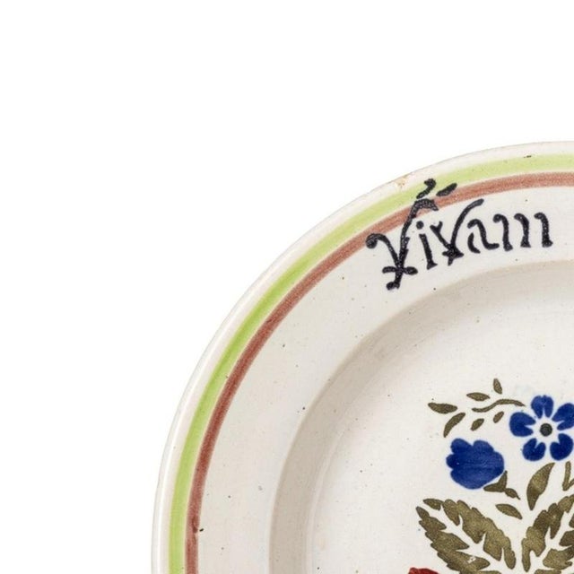 Earthenware - Talking plate in Coimbra or Alcobaça earthenware. Portuguese; mid-20th century manufacture attributed to...