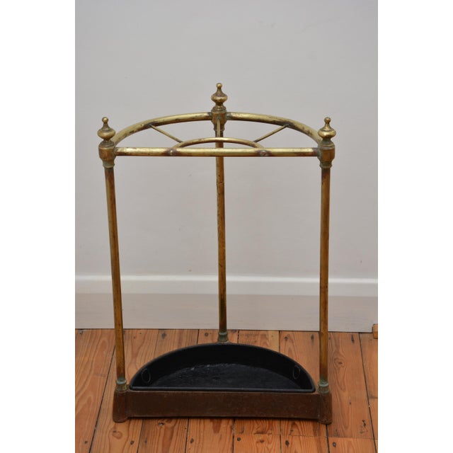 Antique Victorian Umbrella Stand in Brass, 1870 For Sale - Image 4 of 14