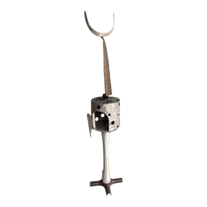 Abstract Industrial Metal Sculpture With Brutalist Influence
