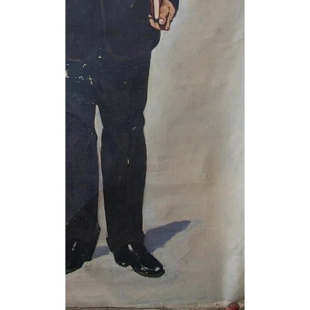 1960s Karl Marx Portrait, Original Oil Painting, Socialist Realism 120-196 For Sale - Image 6 of 6