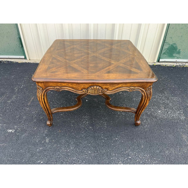 Brown 1980s Drexel Heritage French Country Walnut Side Table For Sale - Image 8 of 12