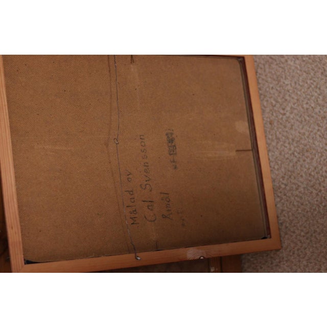 Calle Svensson, Troubadour with His Guitar, 1950s, Oil on Canvas, Framed For Sale - Image 14 of 15