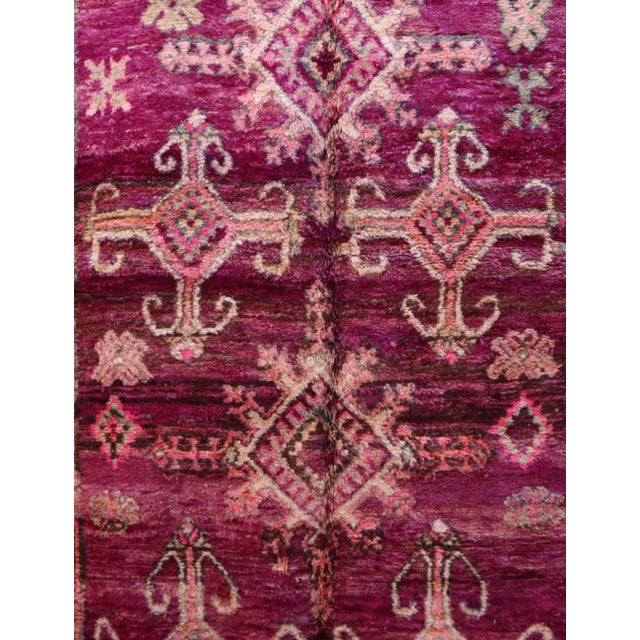 1980s 1980s Moroccan Purple Wool Rug - 11.3 X 6.5 Ft For Sale - Image 5 of 6