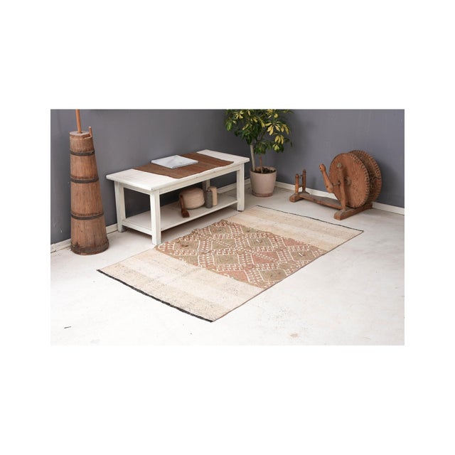 Faded Vintage Decorative Kilim Rug - 3`7″ X 6`5″ For Sale In Los Angeles - Image 6 of 6