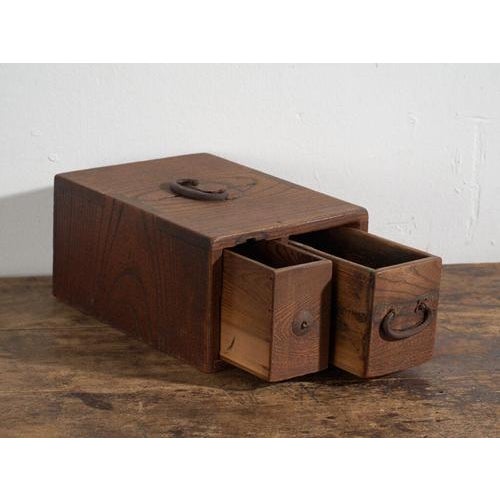 Antique Japanese Wooden Storage Box For Sale - Image 6 of 12