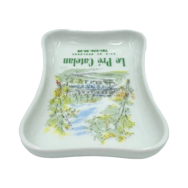 Ceramic 21st Century Le Pre Catelan Restaurant Paris France Porcelain Ashtray Trinket Dish For Sale - Image 7 of 12