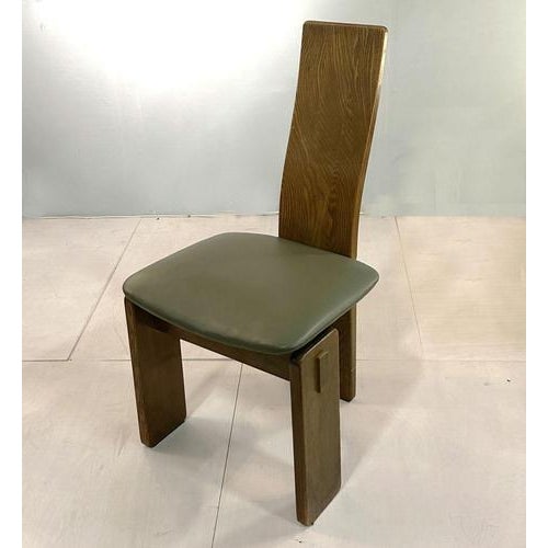 Vintage Sculptural High-Back Dining Chairs in Oak, 1970s, Set of 4 For Sale - Image 14 of 18