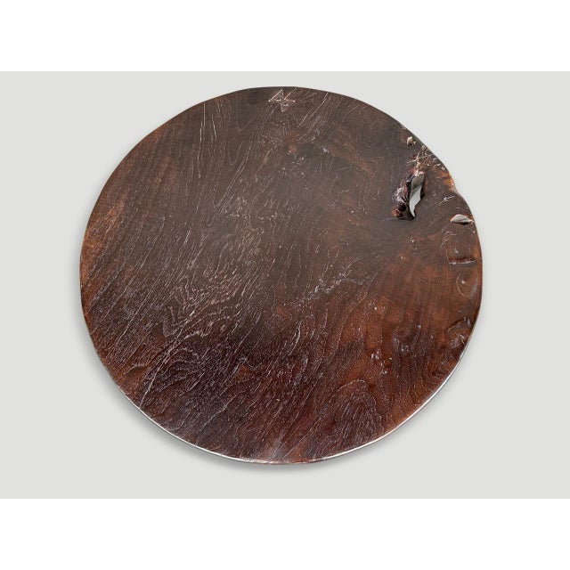 Andrianna Shamaris Teak Wood Side Table For Sale - Image 17 of 18