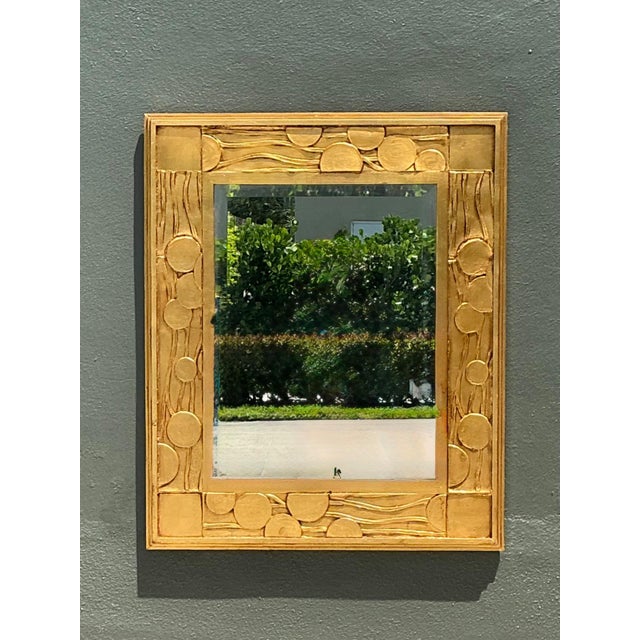 Wood Vintage Jay Spectre Gilt Deco Mirror For Sale - Image 7 of 12