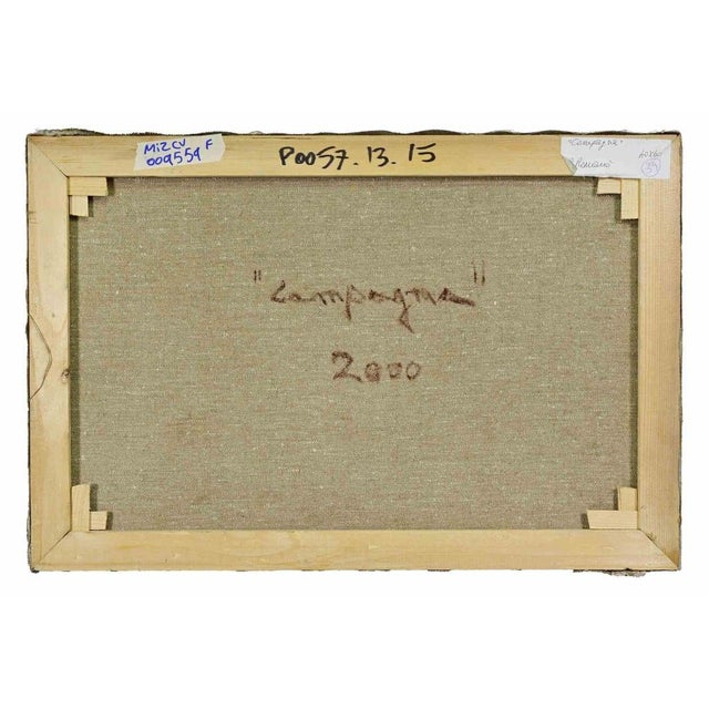 Contemporary Pino Romanò, Countryside, Oil Painting, 2000 For Sale - Image 3 of 4