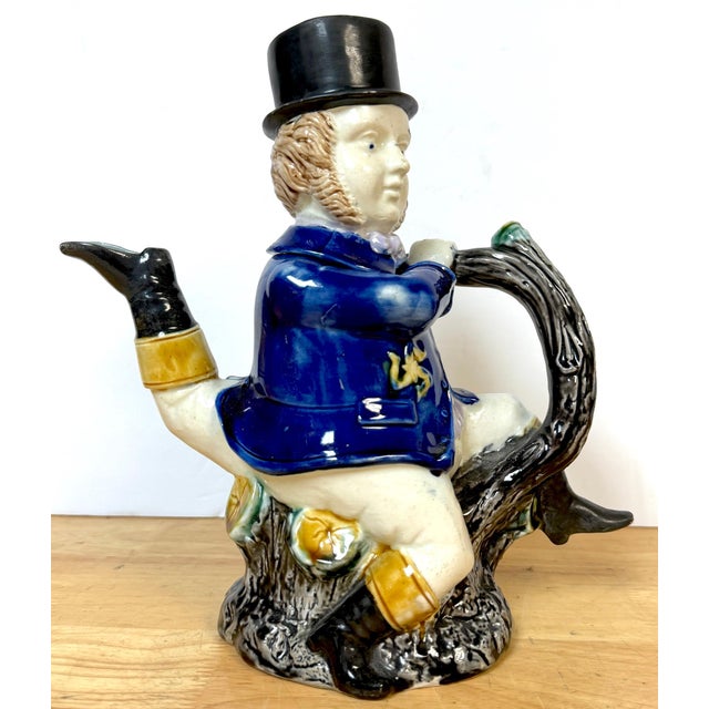 Victorian Majolica “Three-Legged Gentleman” Teapot, William Brownfield & Sons For Sale - Image 11 of 18