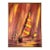 1970s Vintage Mid Century Modern Fiery Orange Abstract Sunset Sailboats Nautical Oil Painting Framed For Sale