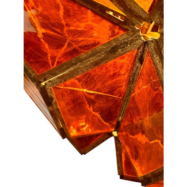 Mid 20th Century Monumental Mid-Century Mexican "Morisco" Lantern in Deep Amber Glass For Sale In Austin - Image 6 of 15