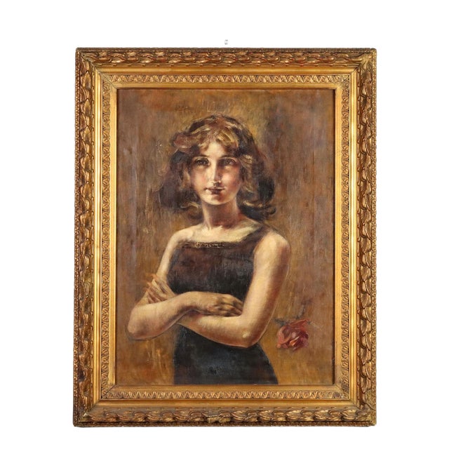 Luigi Conconi, Portrait Composition, Oil Painting on Canvas, Framed For Sale