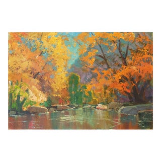 'Fall Colors' by Edmond Woods, Large Oil by San Diego, California Artist, Chouinard Art Institute For Sale