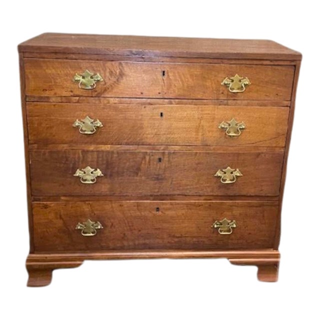 American Walnut 4 Drawer Dresser For Sale