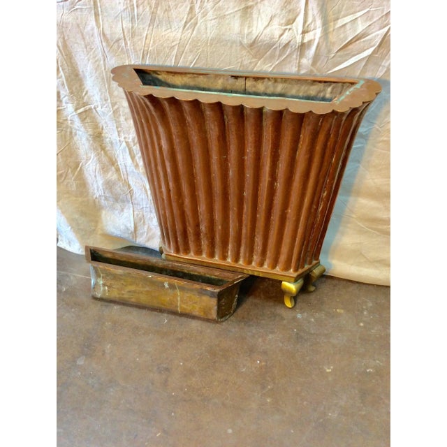 Metal Early 20th Century French Copper and Brass Umbrella Plant Stand For Sale - Image 7 of 13