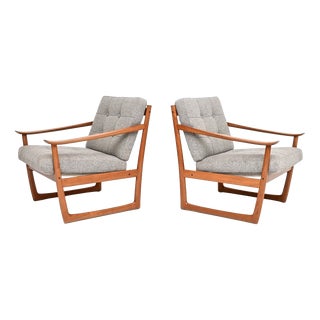 Danish Teak Armchairs by Peter Hvidt and Orla Mølgaard-Nielsen for France & Søn, 1960s, Set of 2 For Sale