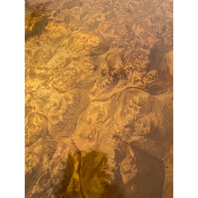 Swedish Grace Mahogany and Birch Burl Marquetry Dining Table, Sweden, 1930s For Sale - Image 4 of 9