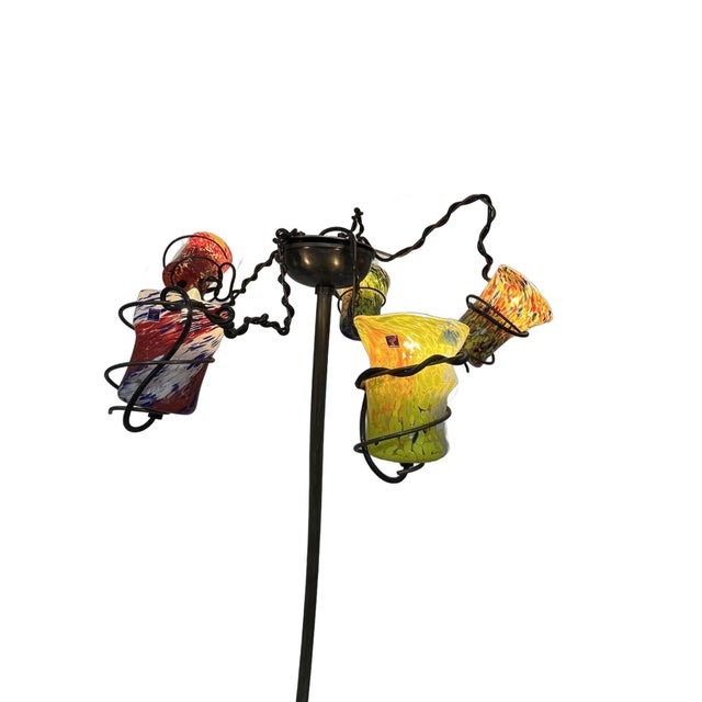 Contemporary Barovier Toso Murano Vortigoto Glass Floor Lamp For Sale - Image 3 of 8