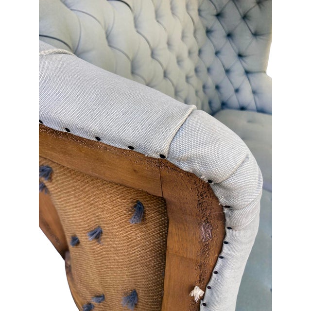 2000 - 2009 Vintage Deconstructed 19th C. English Wing Settee, Restoration Hardware For Sale - Image 5 of 12