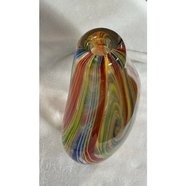 Mid Century Modern Murano Glass Sommerso Bud Vase With Swirled Colors, - Italy Circa 50s 60s For Sale - Image 10 of 12
