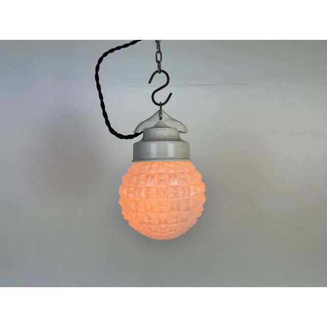 Vintage White Porcelain Pendant Light, 1970s For Sale - Image 15 of 16