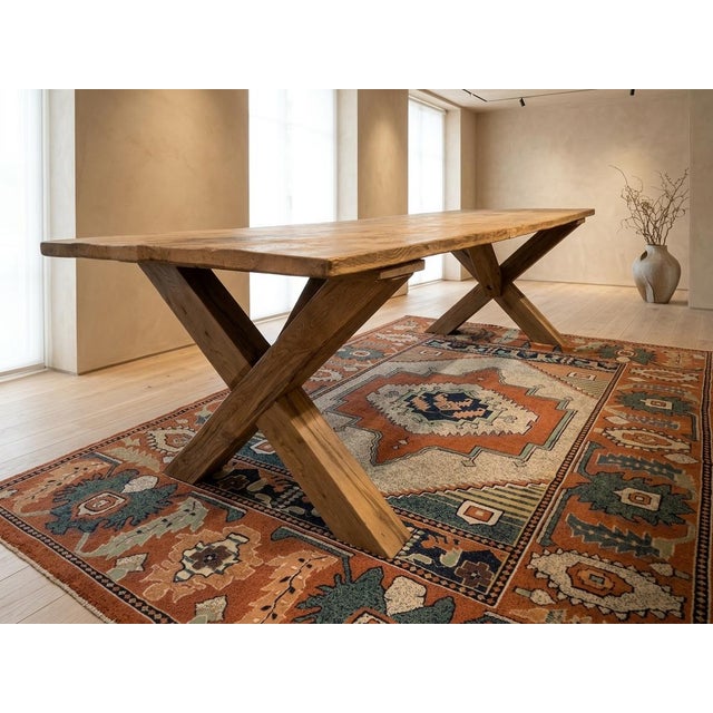 Large Architectural Dining Table in Wood, 1870 For Sale - Image 3 of 5
