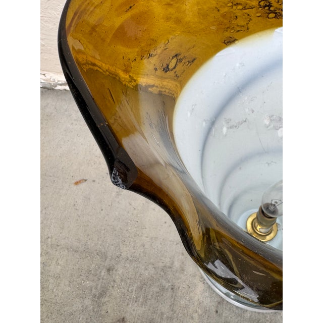 Pair of Sculptural Studio Glass Table Lamps by Thumprints (Alison K. West) For Sale - Image 10 of 12