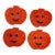 1980s Vintage Americana Boho Chic Beaded Pumpkin Jack-O-Lantern Coasters - Set of 4, Halloween For Sale
