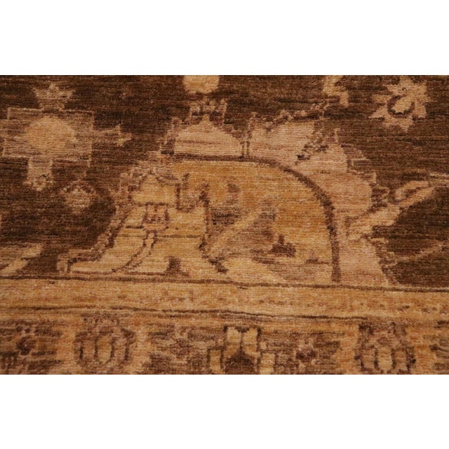 Classic Ziegler Brown Tan Hand-Knotted Wool Rug - 8'11'' X 11'10'' For Sale In New York - Image 6 of 8