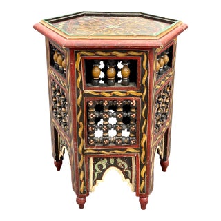 Vintage Moorish Fretwork Side Table For Sale